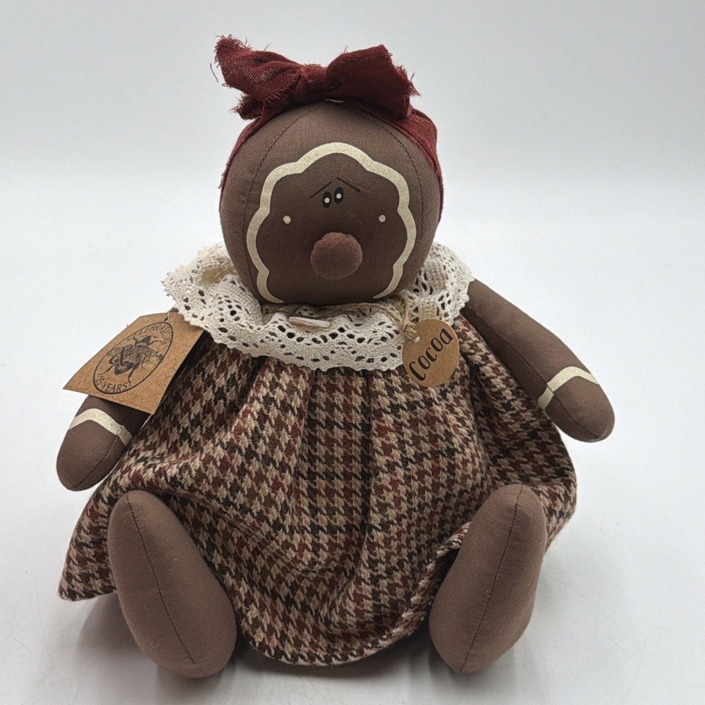 Rare HTF NEW Honey and Me Cocoa Gingerbread Rustic Country Fabric Figure 2024